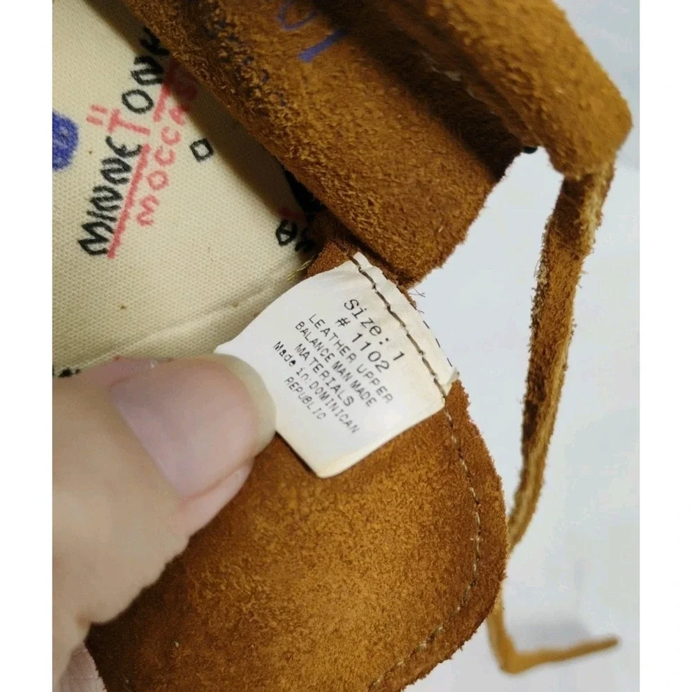 Minnetonka Infant Unisex Size‎ 1 Baby Moccasins Shoes Leather